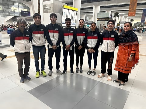 Coach HR Ravish with Roller Skating Students at Tournament